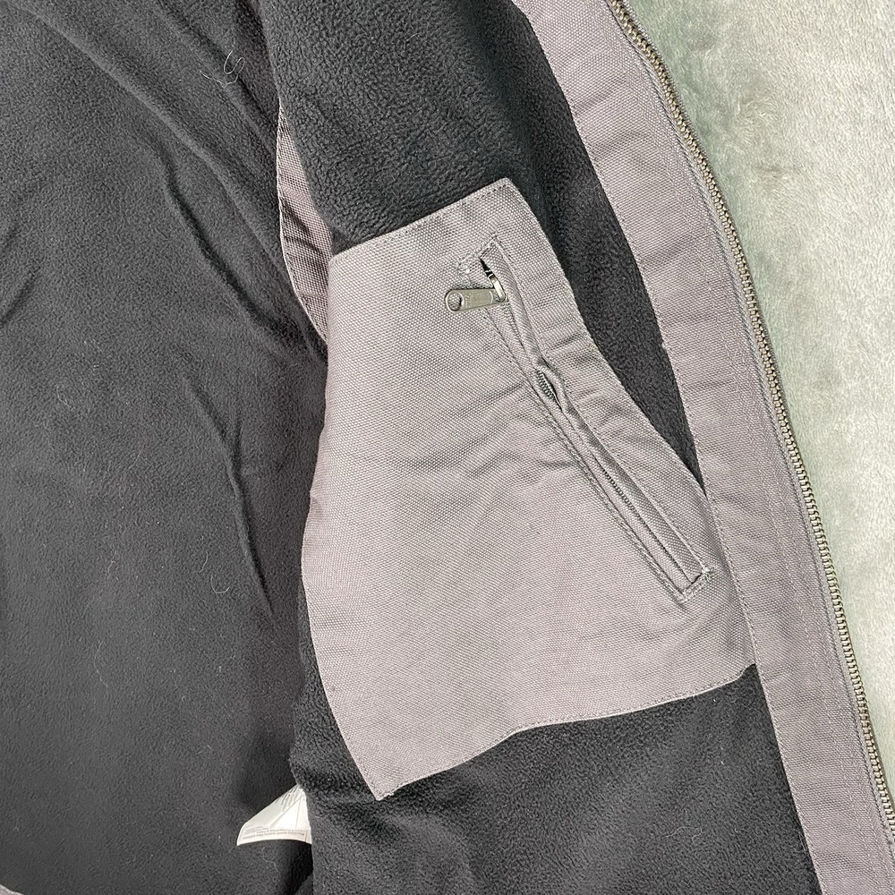 Carhartt Duck Canvas Fleece Lined Vest Mens M Relaxed Fit Gray Hooded 103837 GVL - Picture 10 of 15